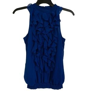 Mossimo blue women’s front ruffle blouse size small